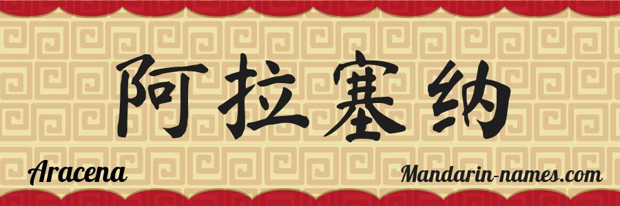 El nombre Aracena en caracteres chinos