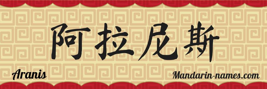 El nombre Aranis en caracteres chinos