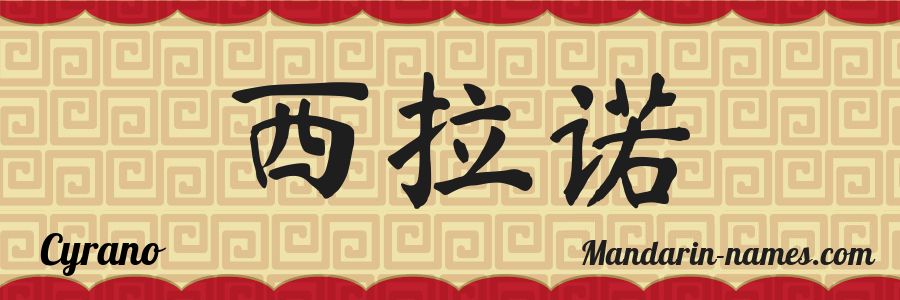 The name Cyrano in chinese characters
