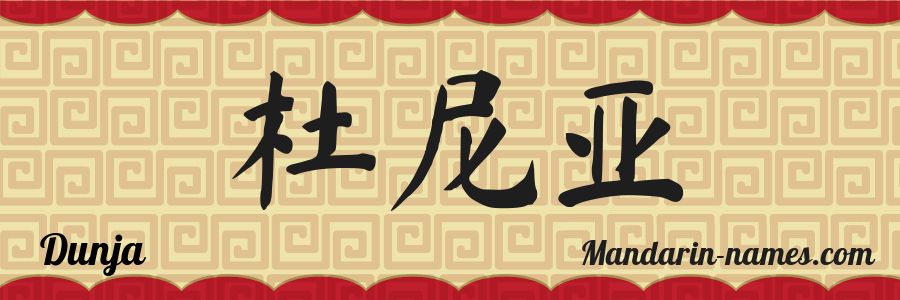 The name Dunja in chinese characters