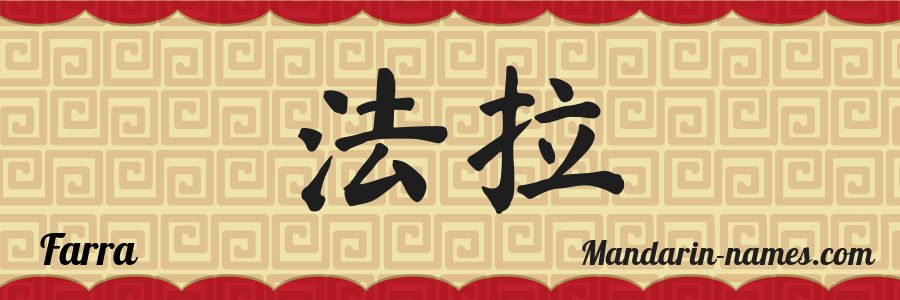 The name Farra in chinese characters