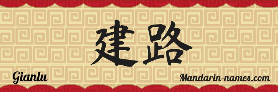 Le prénom Gianlu en caractères chinois