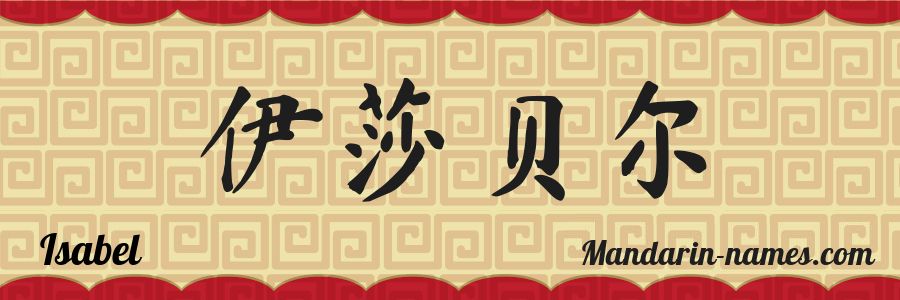 The name Isabel in chinese characters