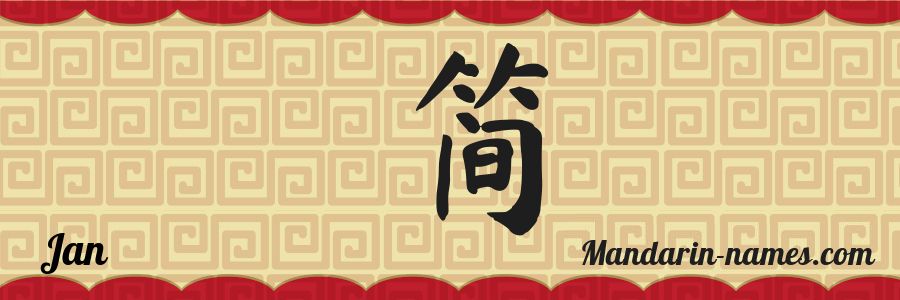 El nombre Jan en caracteres chinos