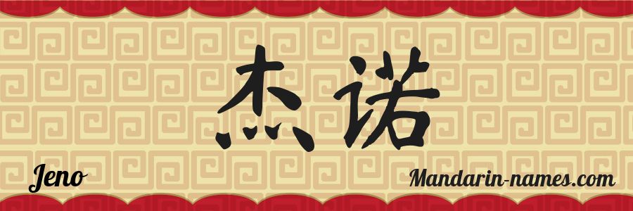 El nombre Jeno en caracteres chinos