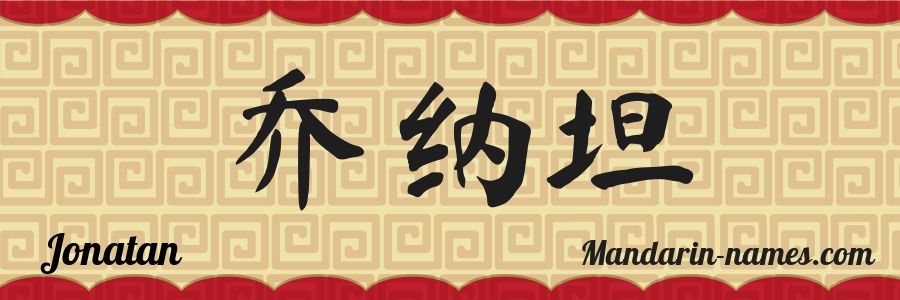 El nombre Jonatan en caracteres chinos