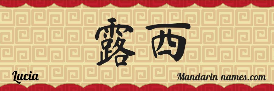 El nombre Lucia en caracteres chinos