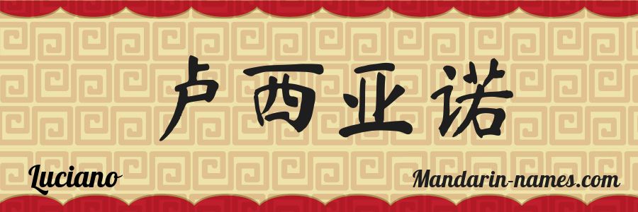 El nombre Luciano en caracteres chinos