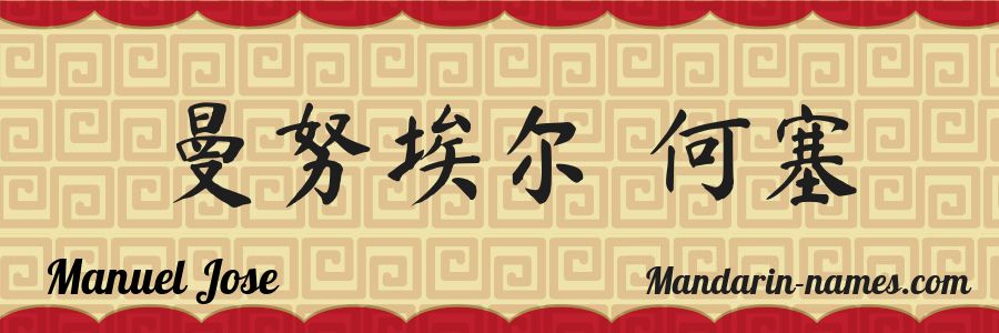El nombre Manuel Jose en caracteres chinos