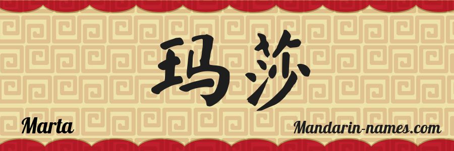 The name Marta in chinese characters