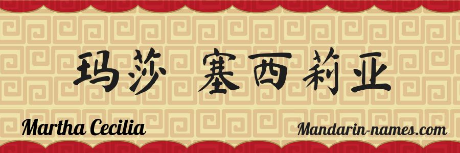 El nombre Martha Cecilia en caracteres chinos