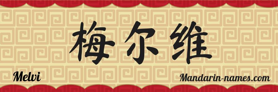 The name Melvi in chinese characters