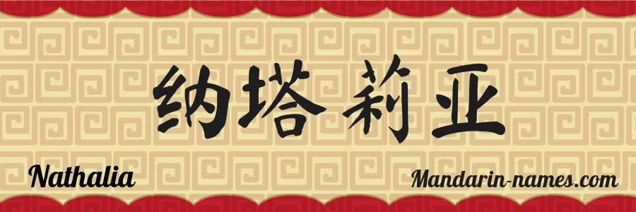 The name Nathalia in chinese characters