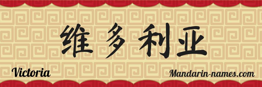 The name Victoria in chinese characters